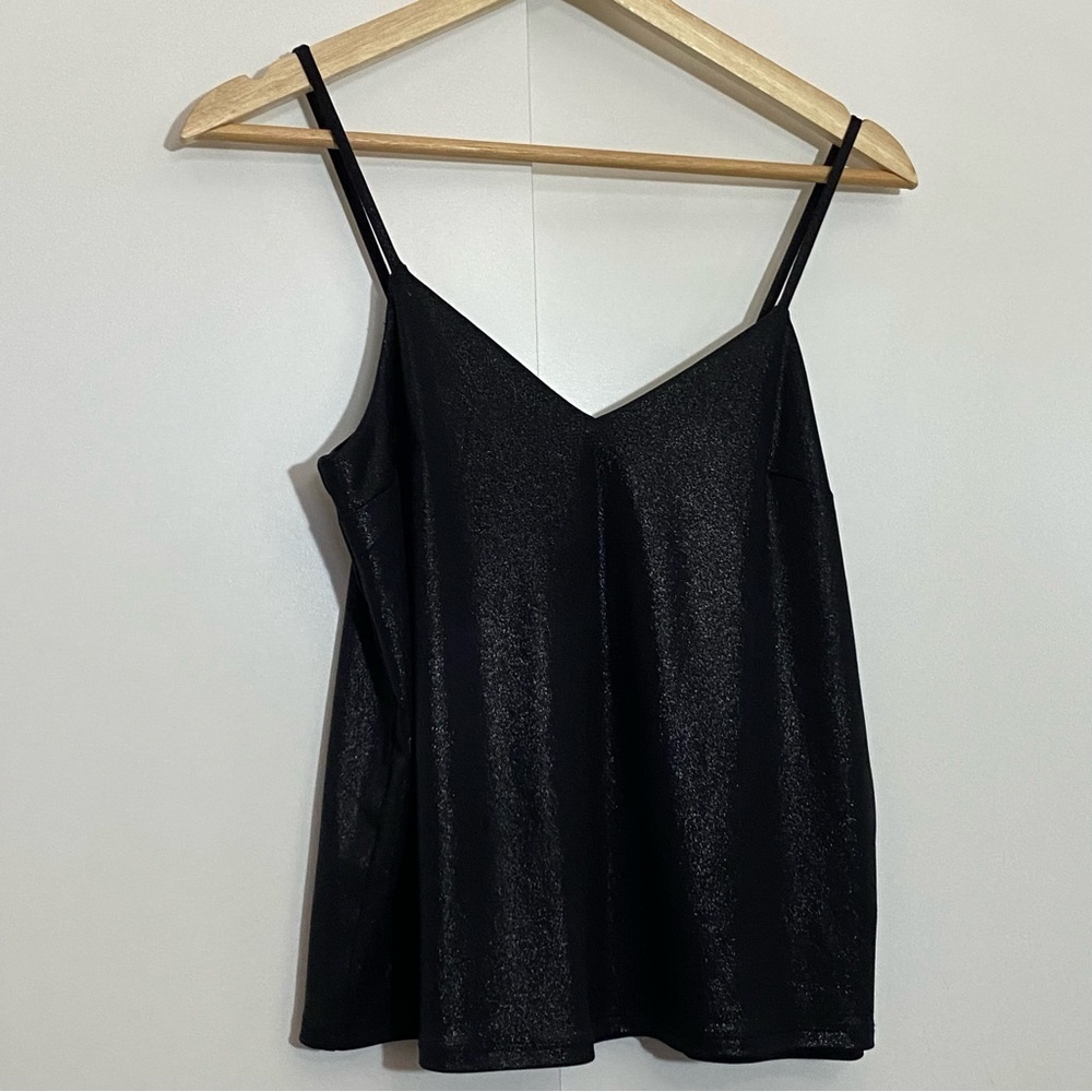2pcs Express Y2K vintage inspired sparkly tank top. Black and light grey size XS